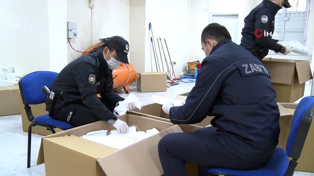 Bahçelievler’de merdiven altı sahte maske imalathanesine baskın
