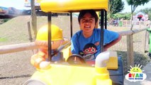 Construction Vehicles Diggerland Amusement Theme Park for Kids with Ryan!!!