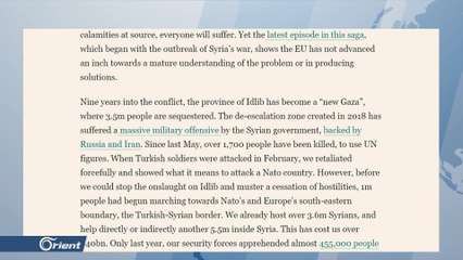 وزير الخارجية التركي يحذر من تحول إدلب إلى "غزة جديدة"