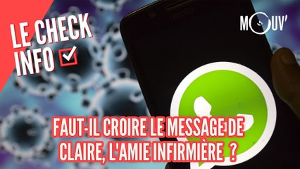 Coronavirus : faut-il croire le message de Claire, l'amie infirmière ?
