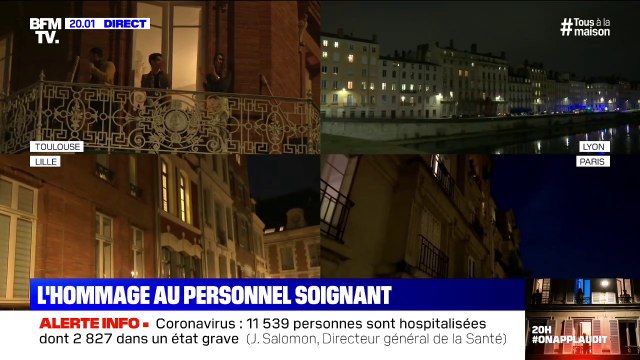 Comme chaque soir, les Français rendent hommage aux soignants depuis leurs fenêtres