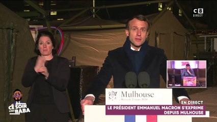 Le Président Emmanuel Macron s'exprime depuis Mulhouse