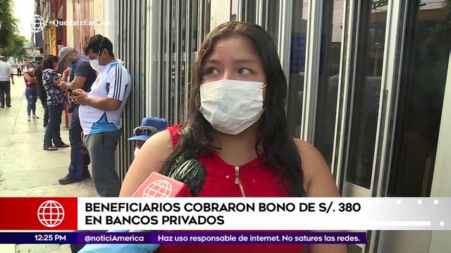 Edición Mediodía: Beneficiarios cobraron bono de 380 soles en bancos privados