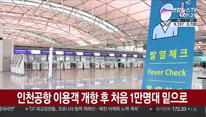 인천공항 이용객 개항 후 처음 1만명대 밑으로
