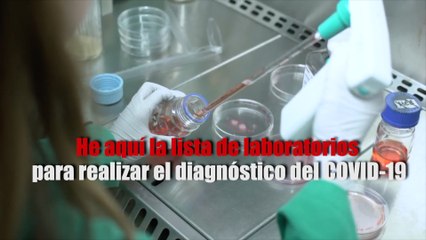 He aquí la lista de laboratorios para realizar el diagnóstico del COVID-19