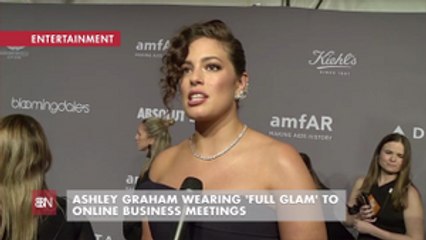 Ashley Graham Dresses Up For Online Meetings