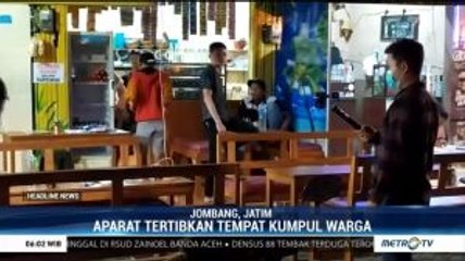 Aparat Gabungan Bubarkan Sejumlah Tempat Keramaian di Jombang