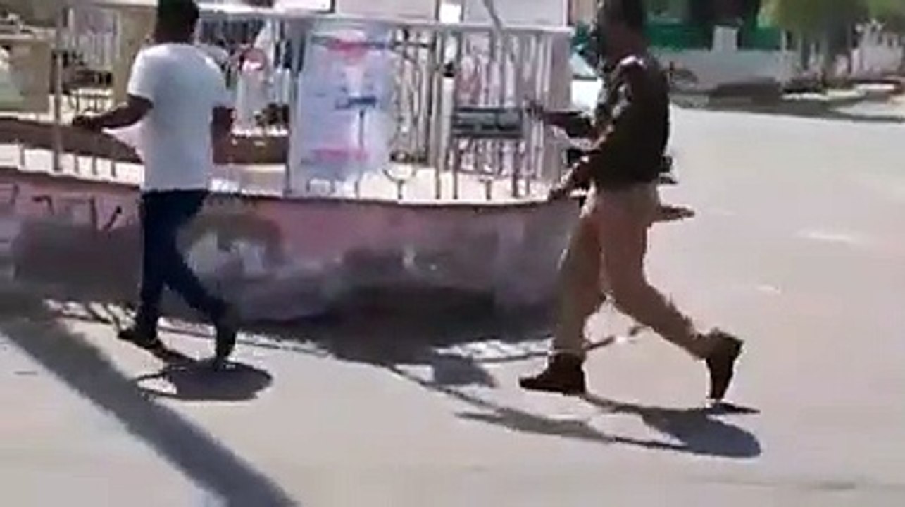 Police beating due to section 144