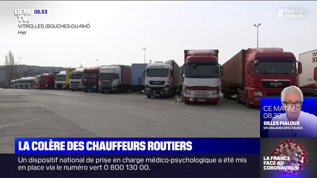 Coronavirus: la colère des chauffeurs routiers, qui continuent à travailler