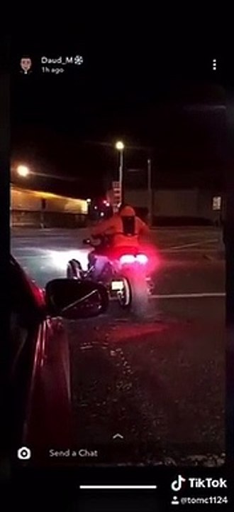 Bugzy Malone uk rapper smashes his Bike into a car