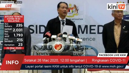 LIVE: Perkembangan terkini Covid-19 oleh Kementerian Kesihatan