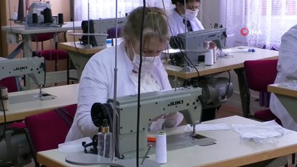 Kars’ta tek kullanımlık maske üretiliyor