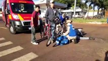 Ciclista fica ferido ao se envolver em colisão com moto no Bairro Brasmadeira