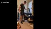 'Are you serious?!' US husband jumps for joy after wife's surprise pregnancy reveal