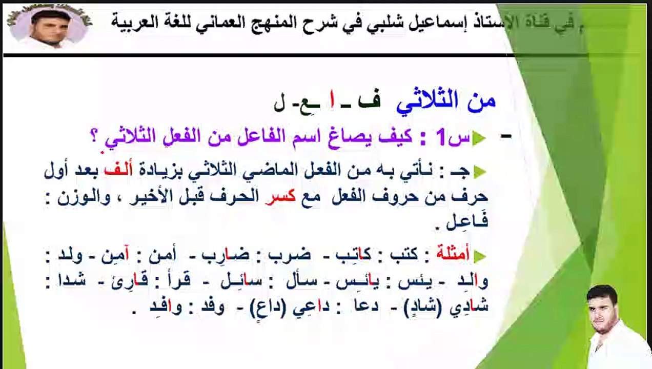 شرح ولا أسهل: اسم الفاعل