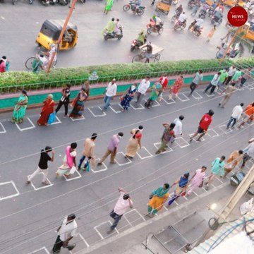Watch: Boxes and circles on ground ensure social distancing while shopping in South India