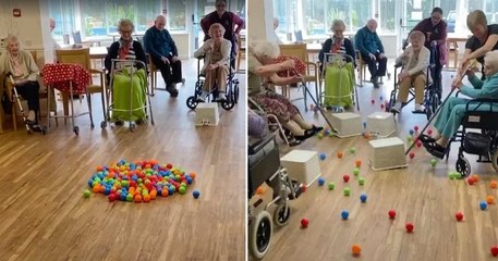 Cet EHPAD organise une partie d'Hippos Gloutons grandeur nature pour égayer leur confinement