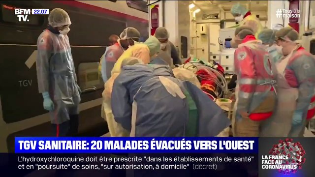 20 malades évacués vers l'ouest de la France à bord d'un TGV sanitaire