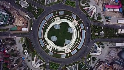 Going round: Drone images of Wuhan as coronavirus restrictions ease