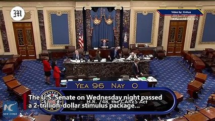 U.S. Senate passes 2 tln USD stimulus package to blunt COVID-19 fallout