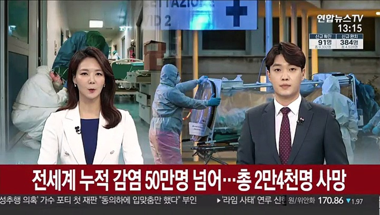 전 세계 누적 감염자 50만명 넘어…총 2만4천명 사망