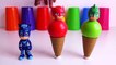 24.Pj Masks Balls Ice Cream Cones , Learn Colors with Pj Masks Wrong Heads