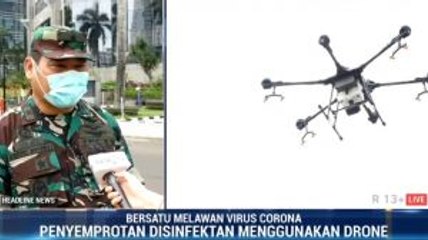 Drone Semprot Disinfektan di Jakarta Selatan