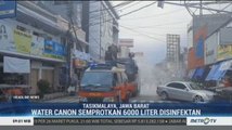 Petugas Semprot Disinfektan di Kota Tasikmalaya Pakai Water Cannon