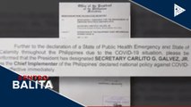 Sec. Galvez, itinalagang Chief Implementer ng Nat'l Policy vs. CoVID-19