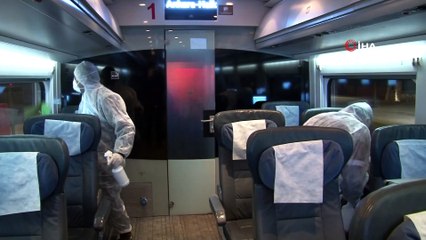 Yüksek Hızlı Trenler titizlikle dezenfekte ediliyor