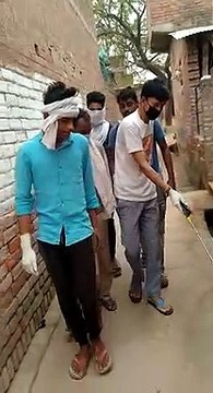 कानपुरः कोरोना को मात देने के लिए सरसौल ब्लॉक के हर ग्राम पंचायतों में दवा छिड़काव