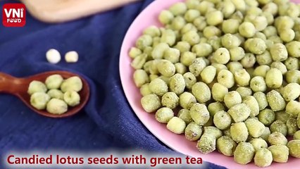Candied lotus seeds with green tea