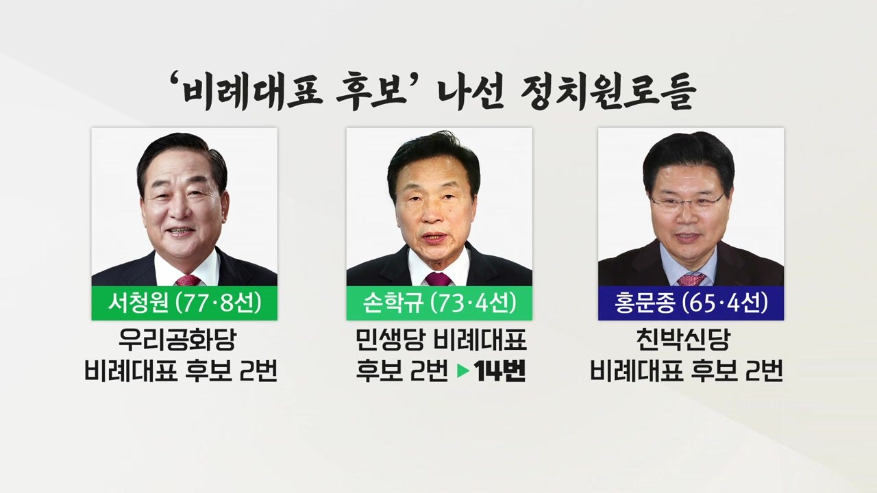 [뉴있저] '비례 2번' 꿰찬 정치원로들 '노욕' 논란...청년 정치 약속은 어디로?...