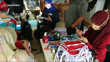 Tens of thousands of masks being made for medical workers in West Sumatra, Indonesia