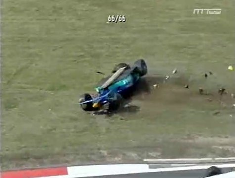 MT89 F1 1999 Nurburgring GP Start Huge Crash Diniz Rolls