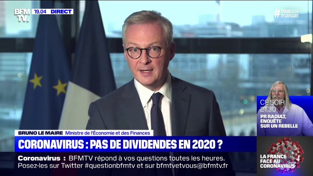 Bruno Le Maire (Ministre de l'Économie) : Toutes les entreprises qui bénéficient d'un report de charges sociales et qui versent des dividendes auront des pénalités