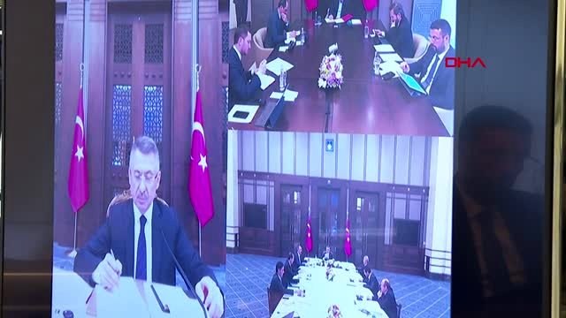 CUMHURBAŞKANI ERDOĞAN KABİNE ÜYELERİ İLE VİDEO KONFERANSLA GÖRÜŞTÜ