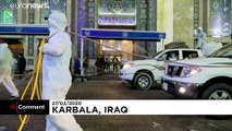 ویدئو؛ حرم امام سوم شیعیان در کربلای عراق ضدعفونی شد