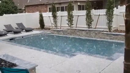 Hail pummels Oklahoma backyard