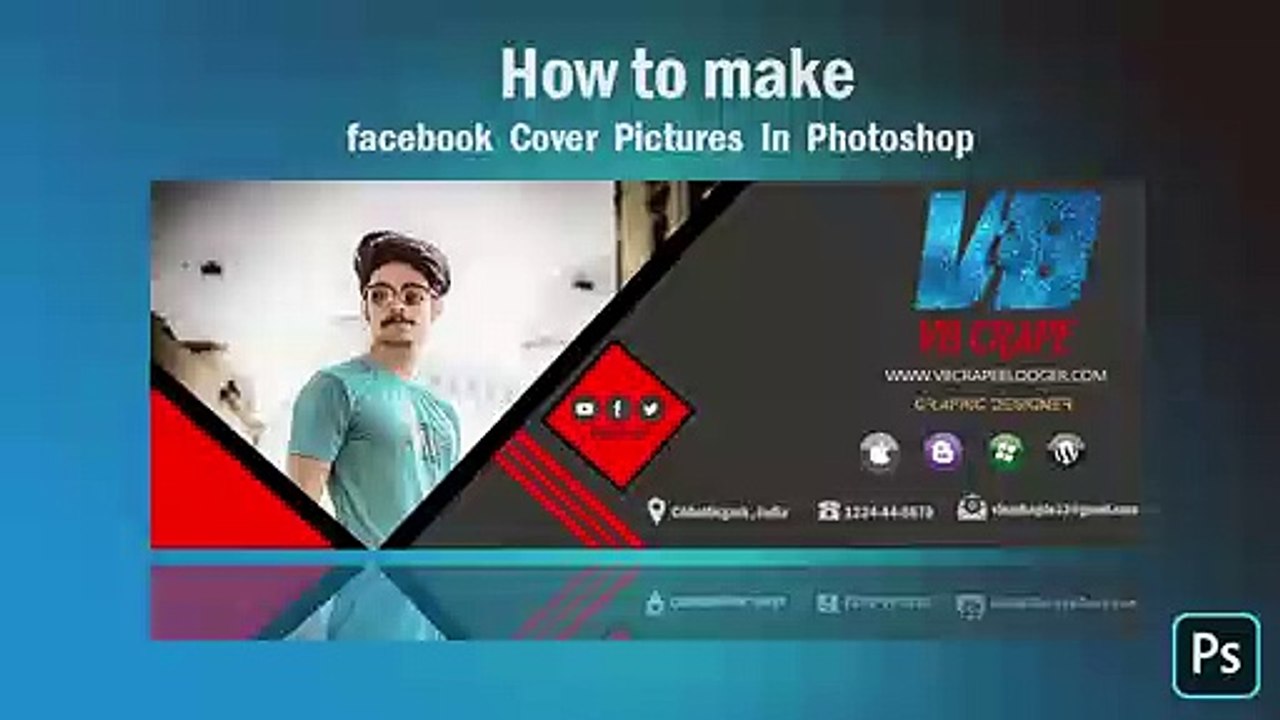 latest update photoshop cc 2020 | How to make Facebook Cover Photo In Photoshop tutorial