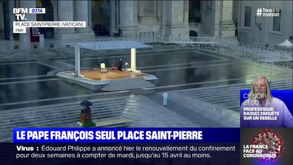 Coronavirus: les images inédites du Pape François, seul, sur le parvis désert de la Basilique Saint-Pierre