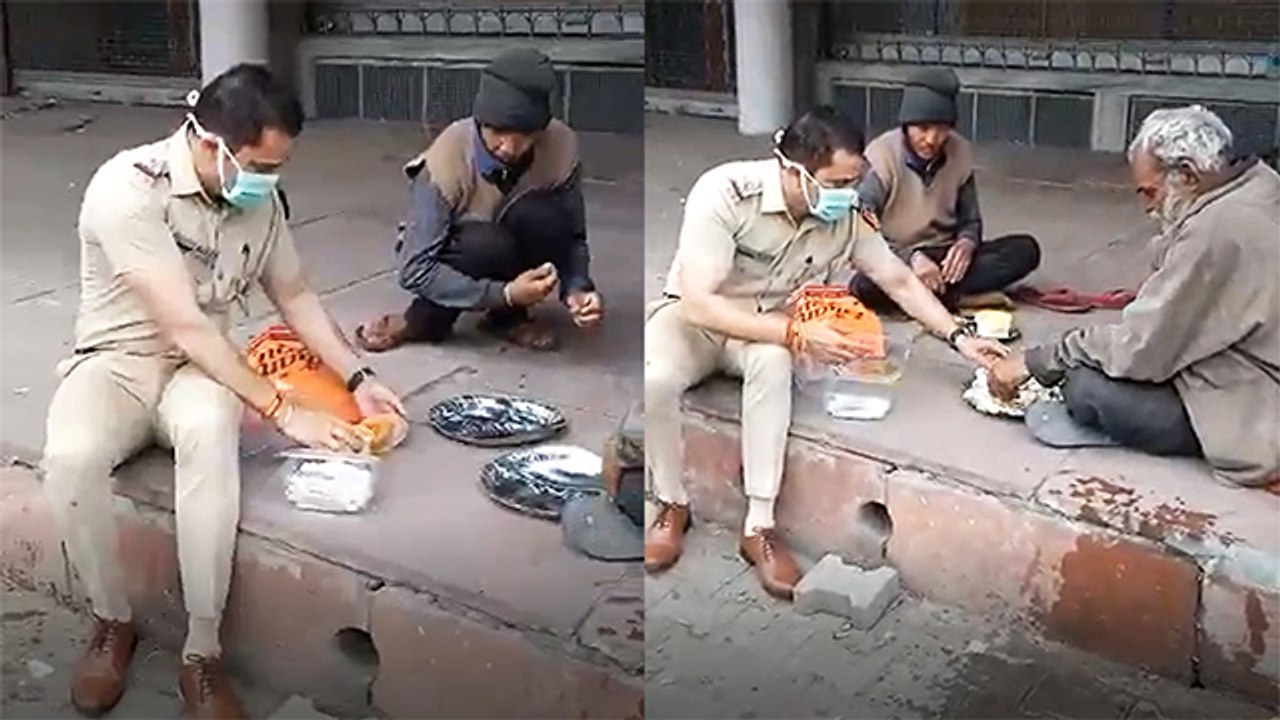 Policemen Feeding Beggars During Lockdown Is Heartwarming