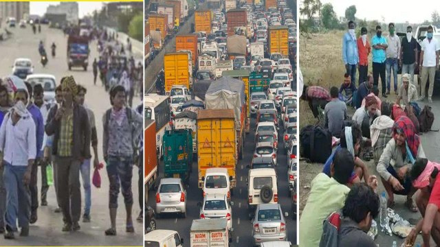 India Lockdown : Watch Migrant Labourers Returning Native on Foot From Delhi, UP & KA Across Country