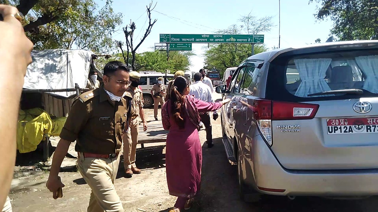कैराना: एसपी ने किया हरियाणा यूपी बॉर्डर पर लगाई गई चेकिंग का निरीक्षण