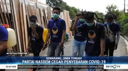 DPC NasDem Sumut dan Semarang Semprotkan Disinfektan di Sejumlah Titik
