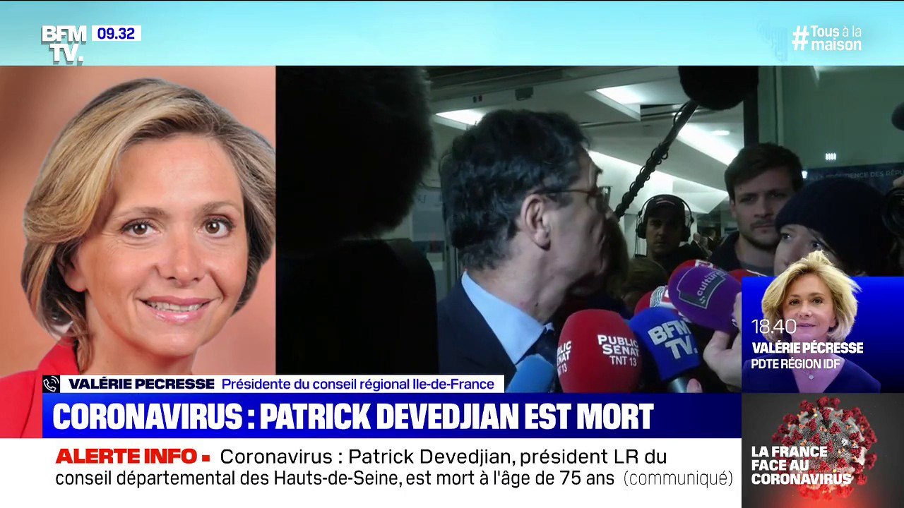 Coronavirus: "J'ai ressenti une immense tristesse en apprenant la nouvelle", Valérie Pécresse réagit à la mort de Patrick Devedjian