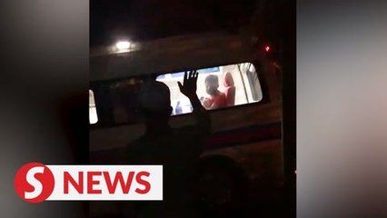 Tears fall as 13-year-old Covid-19 patient gets taken away for treatment