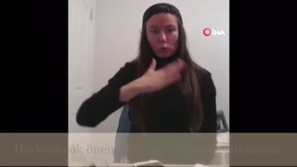 Bursalı gazeteciden işaret diliyle 'Evde kal' videosu