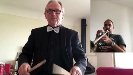 10ème Jour de Confinement  Petrouchka Philippe Biclot  percussion solo Gérald Rolland trompette solo