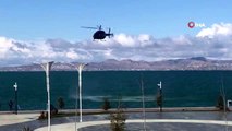 Turizm ilçesi Edremit'te helikopter destekli denetim